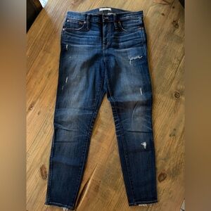 Madewell Distressed Ankle Jeans 9” High-Rise Skinny